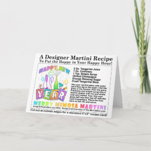 Festividades CARTÃO MARTINI RECIPE de Ano Novo da feliz MIMOSA