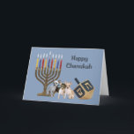 Festividades Cartão Menorah Dreidel3 de Chanukah da chihuahua<br><div class="desc">Recordar a família e os amigos durante a estação de Chanukah é uma maneira maravilhosa de permanecer em contacto com as pessoas que você ama e se importa aproximadamente. Eu criei estes cartões de Chanukah do cão com amor e o cuidado e eu somos certos que qualquer um que ama...</div>
