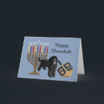 Festividades Cartão Menorah Dreidel de Chanukah da caniche<br><div class="desc">Recordar a família e os amigos durante a estação de Chanukah é uma maneira maravilhosa de permanecer em contacto com as pessoas que você ama e se importa aproximadamente. Eu criei estes cartões de Chanukah do cão com amor e o cuidado e eu somos certos que qualquer um que ama...</div>