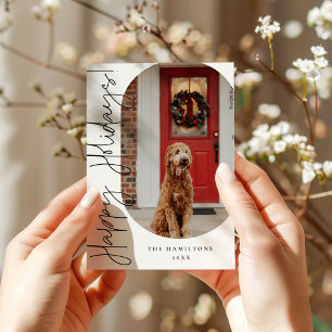 Festividades Cartão Minimalista de Feriados Felizes