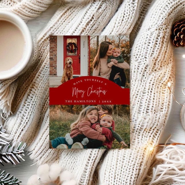 Festividades Cartão Minimalista Moderno de Natal Feliz (Criador carregado)