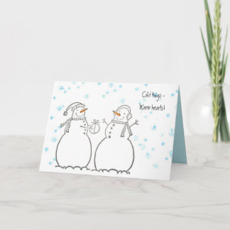 Festividades cartão Morno-hearted dos bonecos de neve