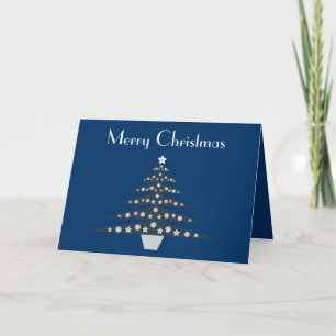 Festividades Cartão na moda azul de saudação da árvore de Natal