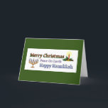 Festividades Cartão Natal de Férias Hanukkah<br><div class="desc">Vela de Natal e Chanucá Menorah com Isaiah 9:6 e dentro de mensagem. A Zazzle oferece desconto nas quantidades encomendadas.</div>
