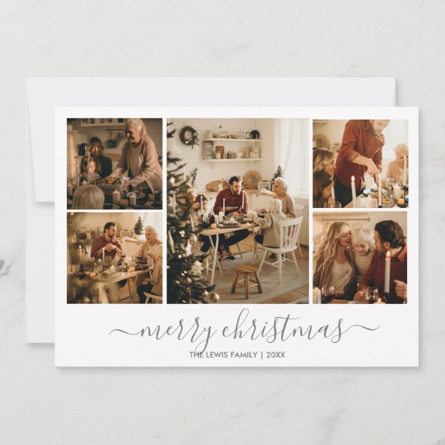 Festividades Cartão Natal de Férias (Prata) (Frente)