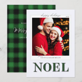 Festividades Cartão Noel Green - Padrão de Xadrez Natal