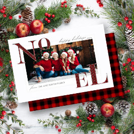 Festividades Cartão Noel Red Xadrez Padrão de Natal