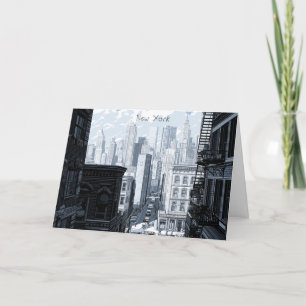 Festividades Cartão NYC preto e branco personalizado de Nova Io