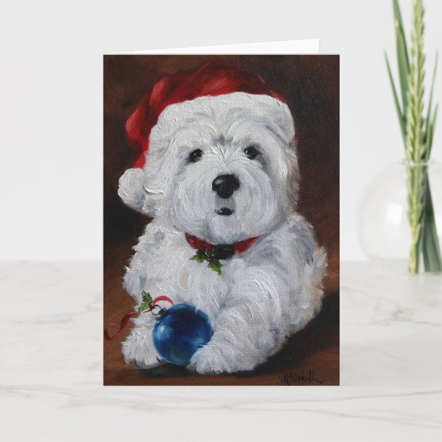 Festividades Cartão ocidental do Feliz Natal de Terrier das (Frente)