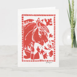 Festividades Cartão Para Amantes De Cavalo De Fjoro - Vermelho