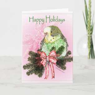 Festividades Cartão Parakeet de Feriados Felizes