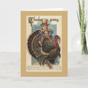 Festividades Cartão Patriótico de Ação de Graças Vintage