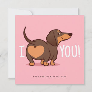 Festividades Cartão Personalizado de Amor ao Cachorro Dachshund