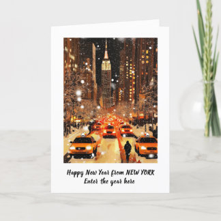 Festividades Cartão personalizado de Ano Novo 2025 em Nova York