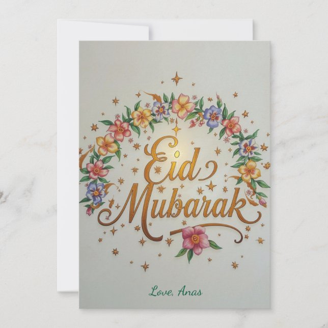 Festividades Cartão personalizado de Eid Mubarak (Frente)