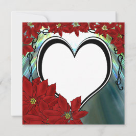 Festividades Cartão Personalizado de Foto do PointsettiaHeart