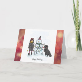 Festividades Cartão Personalizado de Homem de Neve para Constru