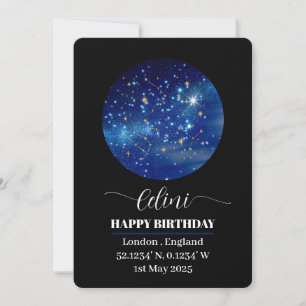 Festividades Cartão personalizado de mapa de estrelas: celebra 