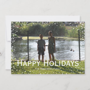 Festividades Cartão personalizado de neve com foto completa