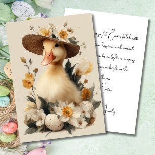 Festividades Cartão Personalizado de Páscoa com Flores e um Pat