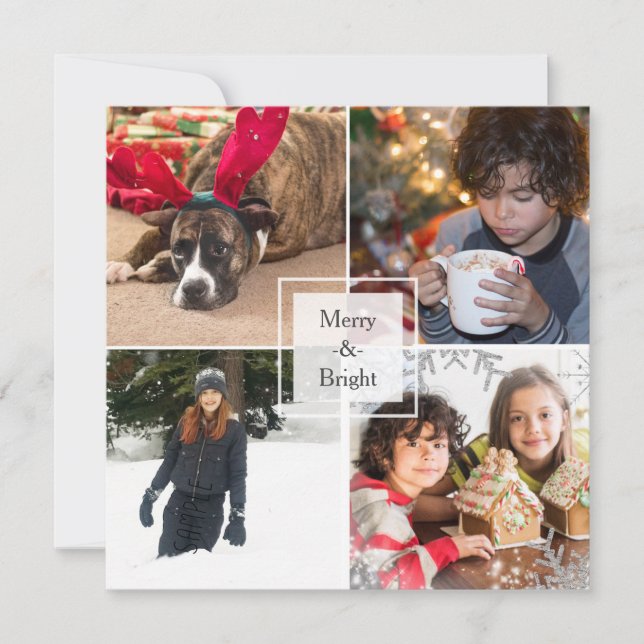 Festividades Cartão Personalizado de Saudação Fotográfica Natal (Frente)