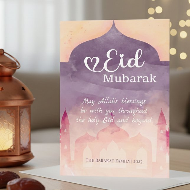 Festividades Cartão Personalizado Eid Mubarak com Desenho de Me (Criador carregado)
