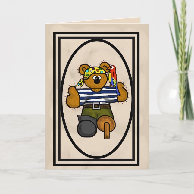 Festividades Cartão Pirata do Urso de Teddy (Frente)