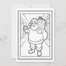 Festividades Cartão Plano de Colorir Natal das Crianças do Papa