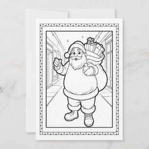 Festividades Cartão Plano de Colorir Natal das Crianças do Papa