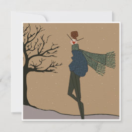 Festividades Cartão Plano de Moda de Neve de Férias de Inverno