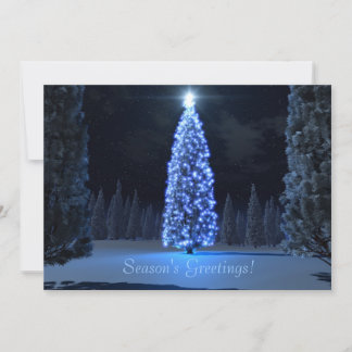 Festividades Cartão plano de Natal azul