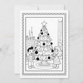 Festividades Cartão Plano de Natal de Criança para Colorir Árvo