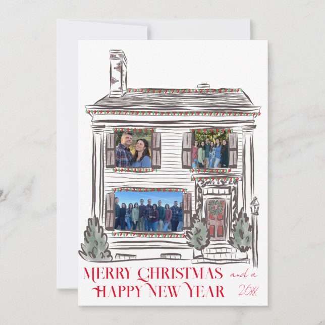 Festividades Cartão plano de Natal de Natal de Férias (Frente)