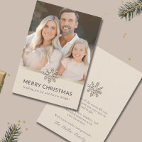 Cartão plano de Natal feliz para a família Elegant