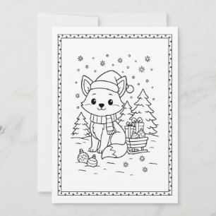Festividades Cartão Plano de Nota de Natal de Raposa para Crian