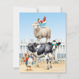 Festividades Cartão plano de saudação dos animais de praia