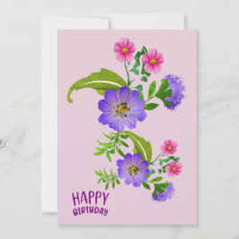 Festividades Cartão Plano de Saudações de Aniversário Floral