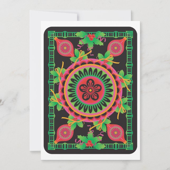 Festividades Cartão Plano de Saudações Mah Jongg (Frente)