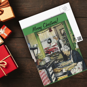 Festividades Cartão postal antigo de Natal Vintage Home