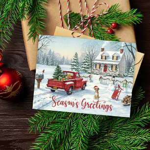Festividades Cartão Postal Boas Festas de Natal Aquarela 