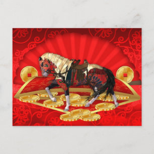 Festividades Cartão Postal Chinês De Ano Novo, Ano Do Cavalo