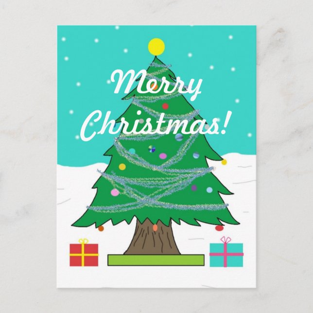 Festividades Cartão postal da Árvore de Natal (Frente)