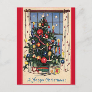 Festividades Cartão postal da árvore de Natal brilhante