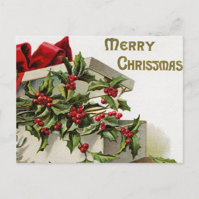Festividades Cartão postal da caixa de natais vintages (Frente)