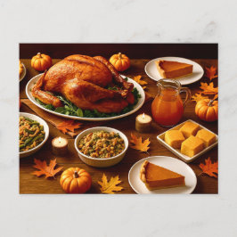 Festividades Cartão postal da mesa de Ação de Graças
