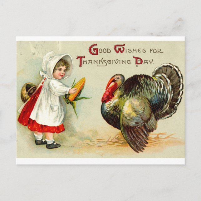 Festividades Cartão postal de Ação de Graças (Frente)