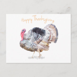 Festividades Cartão postal de Ação de Graças de Watercolor Turq