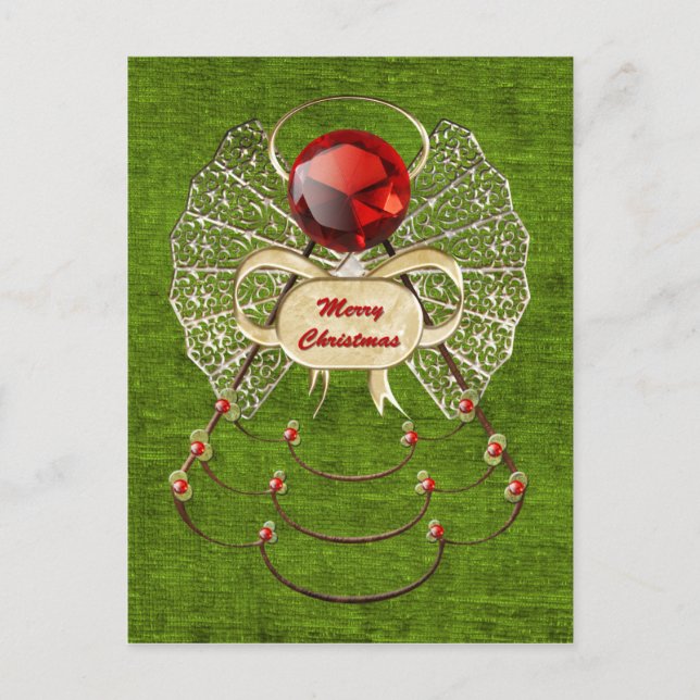 Festividades Cartão postal de anjo feliz de Natal (Frente)