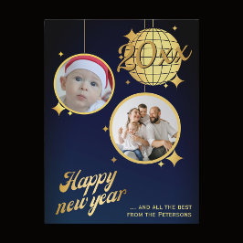 Festividades Cartão postal de Ano Novo 2025 personalizável com