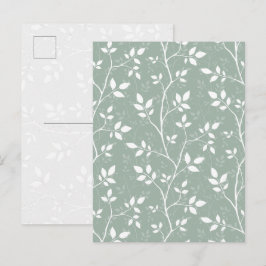 Festividades Cartão postal de arte botânica minimalista em verd